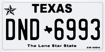 TX license plate DND6993