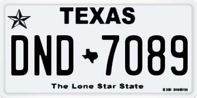 TX license plate DND7089