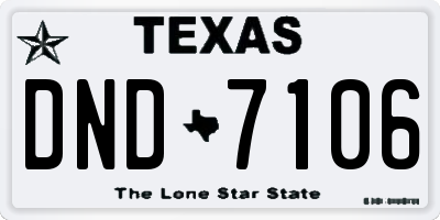 TX license plate DND7106