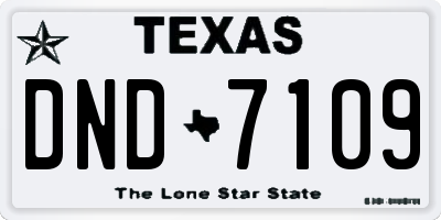 TX license plate DND7109