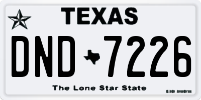 TX license plate DND7226