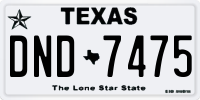 TX license plate DND7475