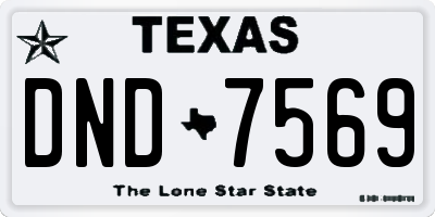 TX license plate DND7569