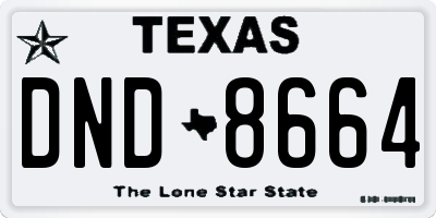 TX license plate DND8664