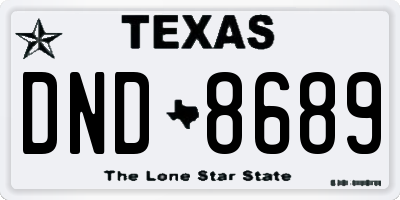 TX license plate DND8689