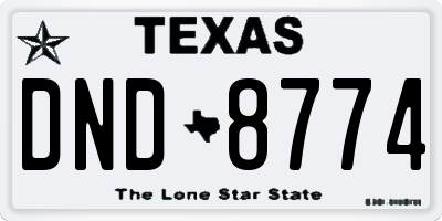 TX license plate DND8774