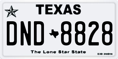 TX license plate DND8828