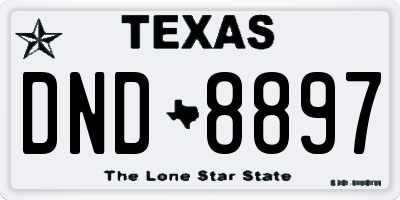 TX license plate DND8897