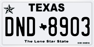 TX license plate DND8903