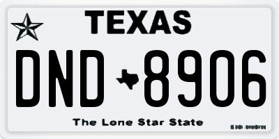 TX license plate DND8906