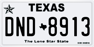 TX license plate DND8913