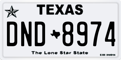 TX license plate DND8974
