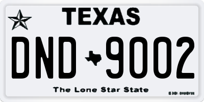 TX license plate DND9002