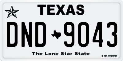 TX license plate DND9043