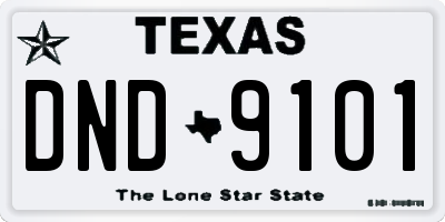 TX license plate DND9101