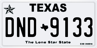 TX license plate DND9133