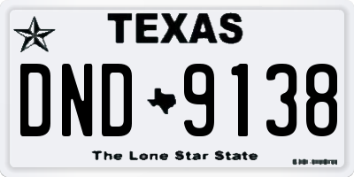 TX license plate DND9138