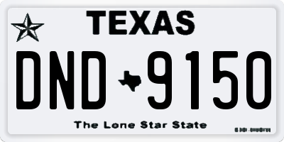 TX license plate DND9150