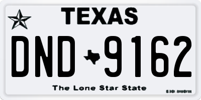 TX license plate DND9162
