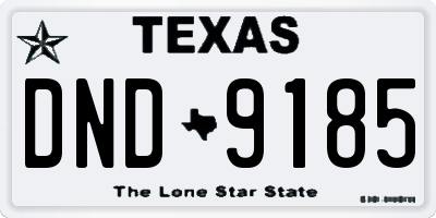 TX license plate DND9185