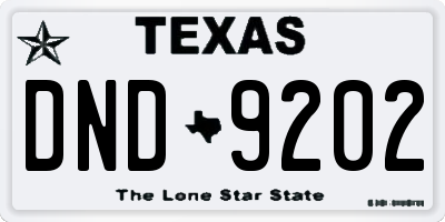 TX license plate DND9202