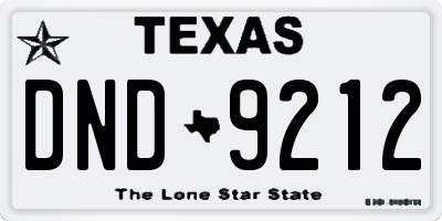 TX license plate DND9212