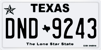 TX license plate DND9243