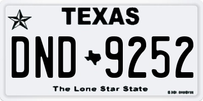 TX license plate DND9252