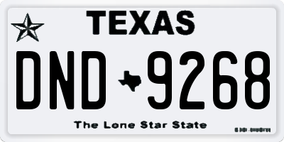 TX license plate DND9268