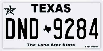 TX license plate DND9284
