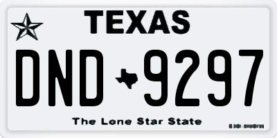 TX license plate DND9297