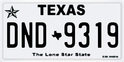 TX license plate DND9319