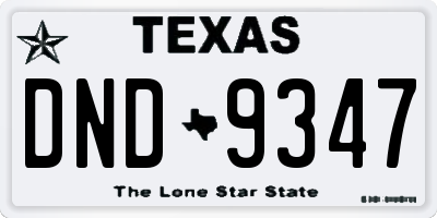 TX license plate DND9347