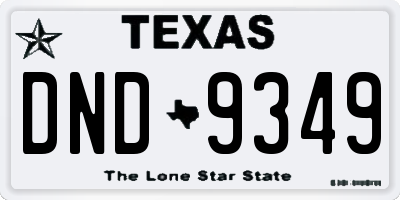 TX license plate DND9349