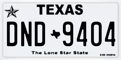 TX license plate DND9404