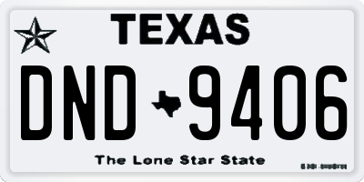 TX license plate DND9406