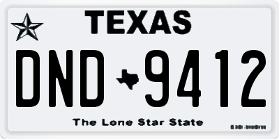 TX license plate DND9412