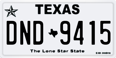 TX license plate DND9415