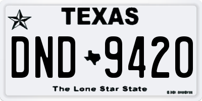 TX license plate DND9420