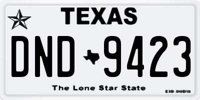TX license plate DND9423