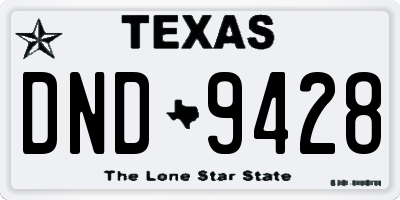 TX license plate DND9428