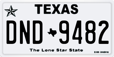 TX license plate DND9482
