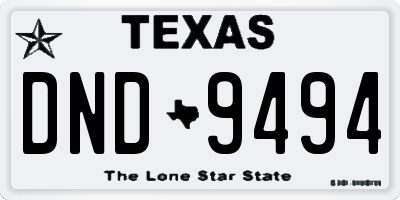 TX license plate DND9494