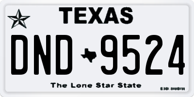 TX license plate DND9524