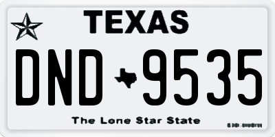 TX license plate DND9535