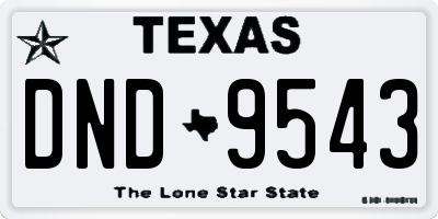 TX license plate DND9543