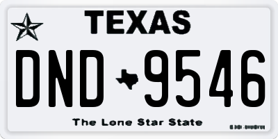 TX license plate DND9546