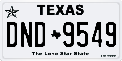 TX license plate DND9549