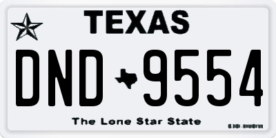 TX license plate DND9554