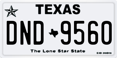 TX license plate DND9560